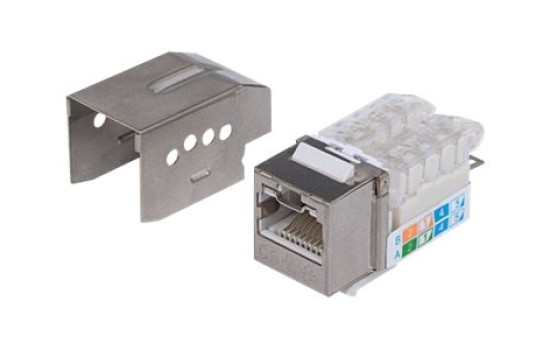 Intellinet Abschließbare Cat6A Modularbuchse, geschirmt, FTP, Keystone, werkzeuglos, Metallgehäuse - (0766623790789)