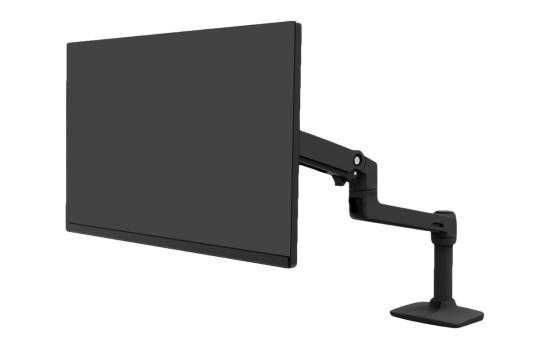Ergotron LX - Befestigungskit (Gelenkarm, Spannbefestigung für Tisch, Tischplattenbohrung, 8` Stange) - Patentierte Constant Force Technologie - für LCD-Display - Aluminium - mattschwarz - Bildschirmgröße: bis zu 86,4 cm (bis zu 34 Zoll) - (0698833073829)