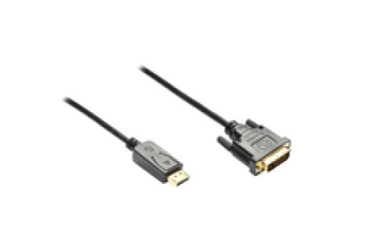 Good Connections Anschlusskabel DisplayPort an DVI-D 24+1 Stecker - schwarz - 2m - (4014619721849)