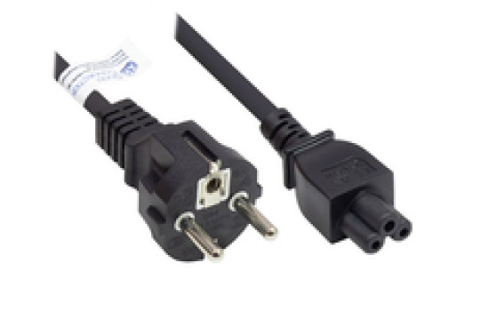 Good Connections P0005-S030 - 3 m - Netzstecker Typ E+F - C5-Koppler - H05VV-F - 250 V - Schwarz - (4014619168774)