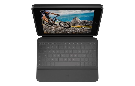 Logitech Rugged Folio - Tastatur und Foliohülle - Apple Smart connector - QWERTZ - Deutsch - für Apple 10.2-inch iPad (7. Generation, 8. Generation) - (5099206087538)