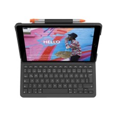 Logitech Slim Folio - Tastatur und Foliohülle - Bluetooth - QWERTZ - Deutsch - Graphite - für Apple 10.2-inch iPad (7. Generation, 8. Generation) - (5099206088252)