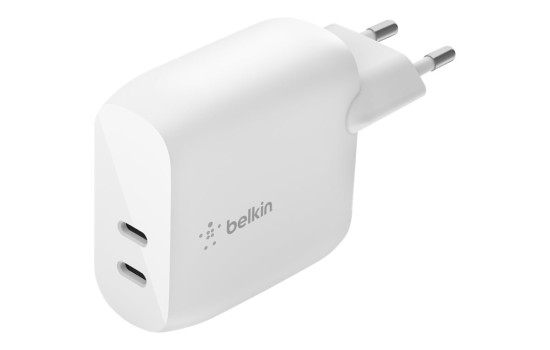 Belkin BOOST CHARGE - Netzteil - 40 Watt - Fast Charge, PD 3.0 - 2 Ausgabeanschlussstellen (2 x USB-C) - (0745883825455)