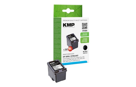 KMP H96BX - 10 ml - Hohe Ergiebigkeit - Schwarz - kompatibel - Hängebox - wiederaufbereitet - Tintenpatrone (Alternative zu: HP 305XL) - (4011324000153)