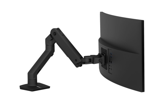 Ergotron HX - Befestigungskit (Gelenkarm, Spannbefestigung für Tisch, Verlängerungsarm, Tischplattenbohrung, Pivot) - Patentierte Constant Force Technologie - für LCD-Display / Curved LCD-Display - mattschwarz - Bildschirmgröße: 124.5 cm (up to 49`) - (06