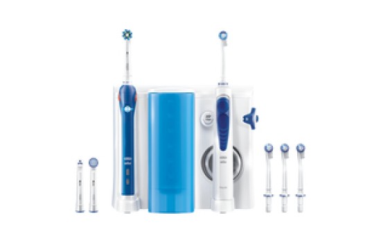 Oral-B PRO 2000 + Oxyjet - Erwachsener - Rotierende-vibrierende Zahnbürste - 8800 Bewegungen pro Minute - Tägliche Pflege - Zahnfleischpflege - Sensibel - 40000 Bewegungen pro Minute - Blau - Weiß - (4210201196655)