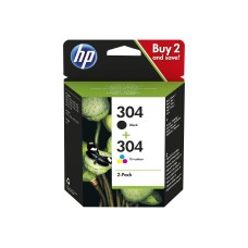 HP 304 - 2er-Pack - Farbe (Cyan, Magenta, Gelb), pigmentiertes Schwarz - (0192545191432)