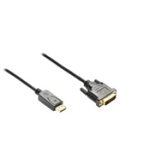 Good Connections Anschlusskabel DisplayPort an DVI-D 24+1 - 24K vergoldete Kontakte - OFC - schwarz - 3m - (4014619246878)