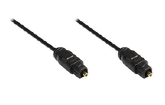 Good Connections Anschlusskabel Toslink Stecker an Stecker - Ø 2,2mm - schwarz - 2m - (4014619160310)