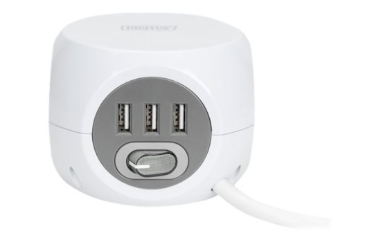 DIGITUS 3-fach Steckdosenwürfel mit 3 USB-Anschlüssen - (4016032474388)