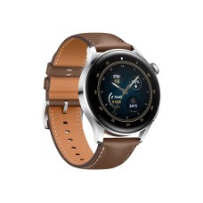 Huawei Watch 3 - Classic Edition - 46 mm - Edelstahl - intelligente Uhr mit Riemen - Leder - braun - Anzeige 3.6 cm (1.43`) - (6941487218868)