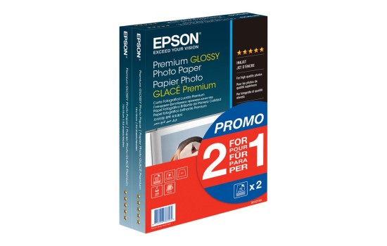 Epson Premium Glossy Photo Paper BOGOF - Glänzend - 100 x 150 mm - 255 g/m² - 40 Blatt Fotopapier (Packung mit 2) - (8715946388540)