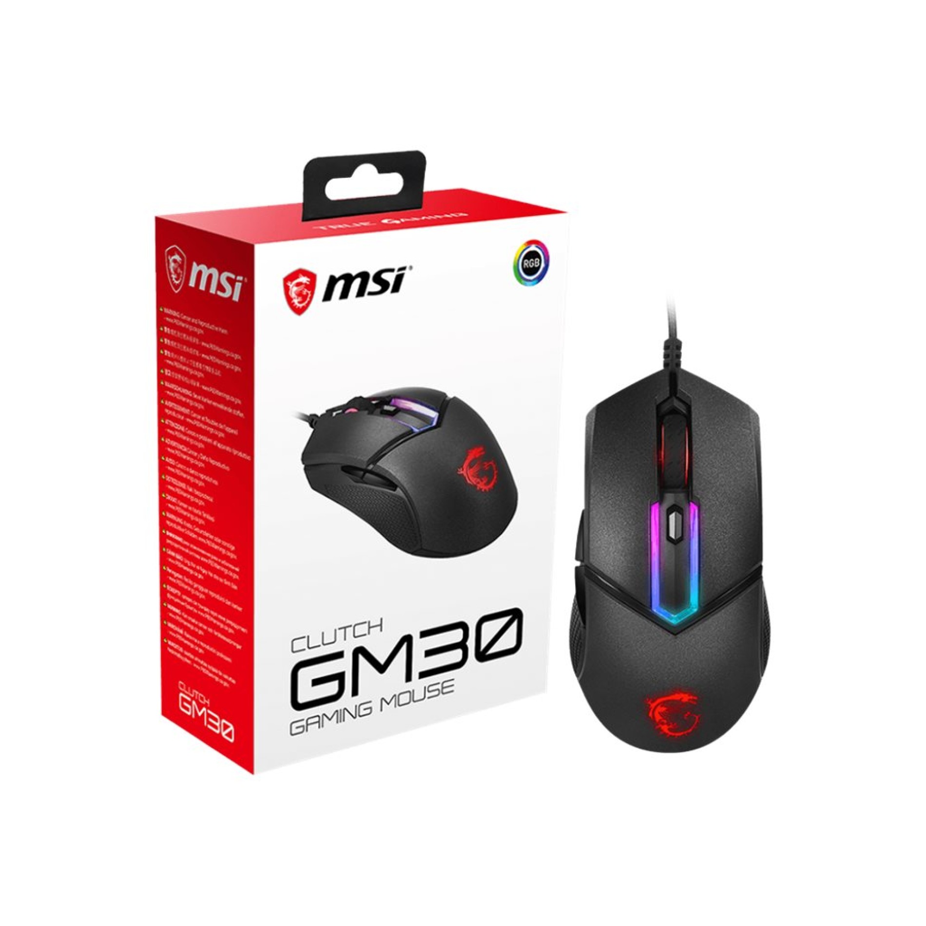 MSI Clutch GM30 Gaming - Maus - optisch - 6 Tasten - (4719072659097)