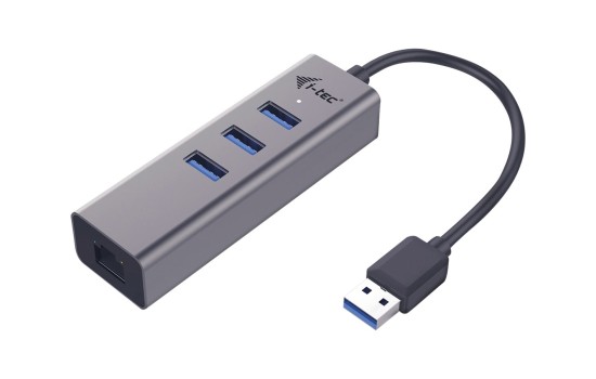 i-tec USB 3.0 Metal 3-Port - Hub - 3 x SuperSpeed USB 3.0 + 1 x 10/100/1000 - (8595611701856)