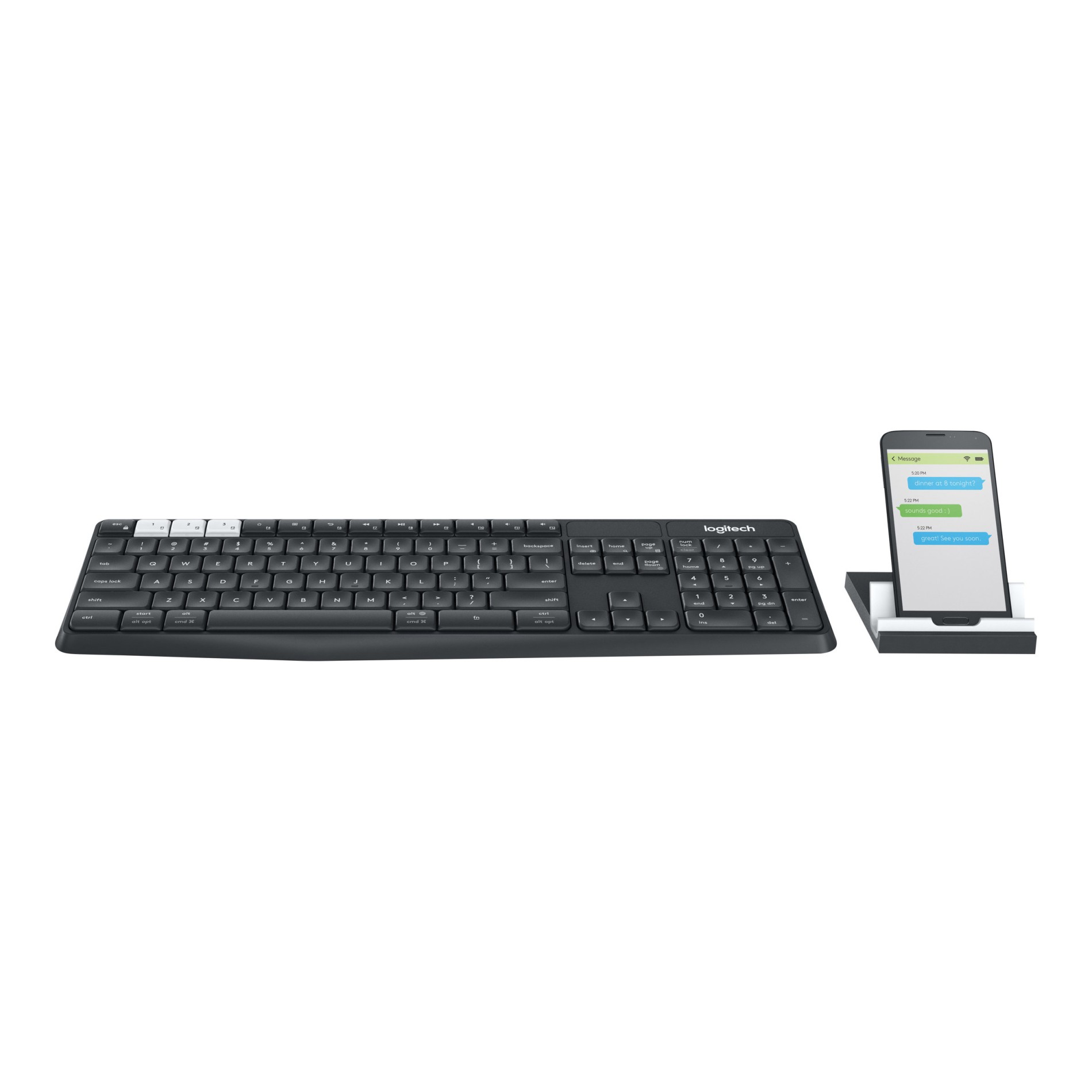 Logitech K375s Multi-Device - Tastatur - Bluetooth, 2.4 GHz - (5099206066380)