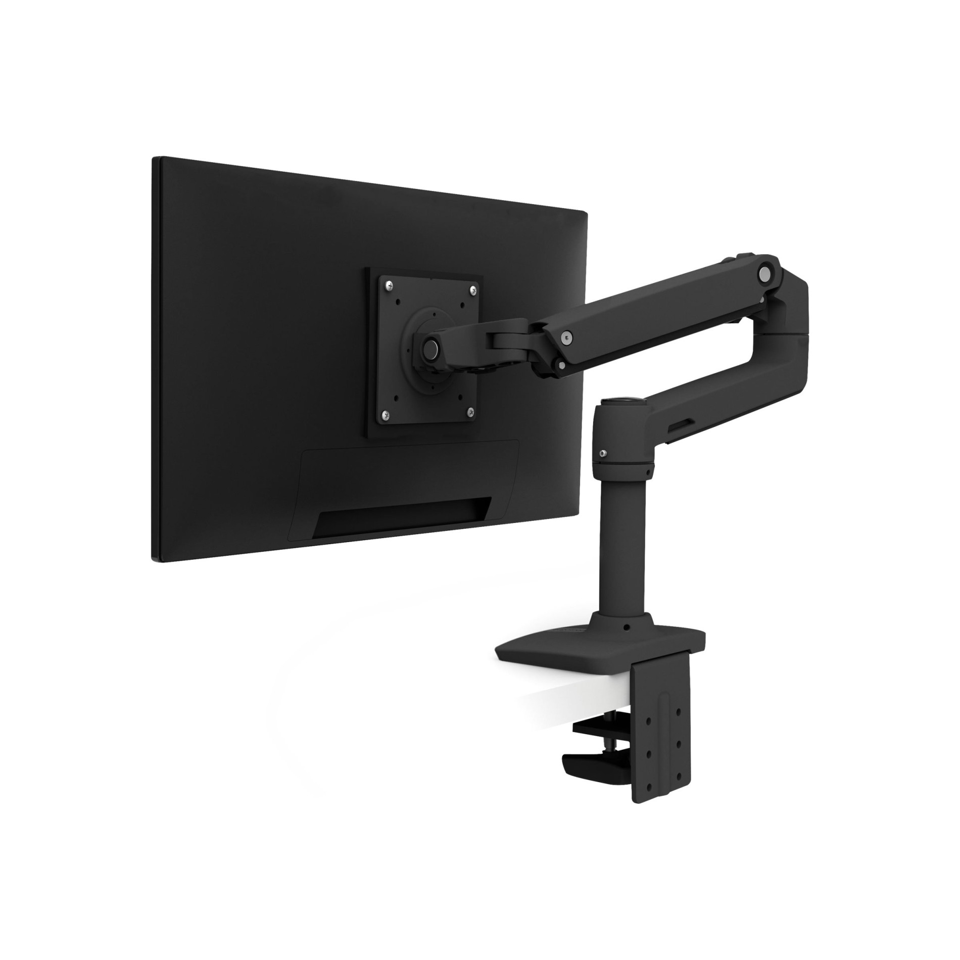 Ergotron LX - Befestigungskit (Gelenkarm, Spannbefestigung für Tisch, Tischplattenbohrung, 8` Stange) - Patentierte Constant Force Technologie - für LCD-Display - Aluminium - mattschwarz - Bildschirmgröße: bis zu 86,4 cm (bis zu 34 Zoll) - (0698833073829)