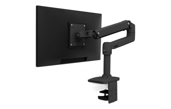 Ergotron LX - Befestigungskit (Gelenkarm, Spannbefestigung für Tisch, Tischplattenbohrung, 8` Stange) - Patentierte Constant Force Technologie - für LCD-Display - Aluminium - mattschwarz - Bildschirmgröße: bis zu 86,4 cm (bis zu 34 Zoll) - (0698833073829)