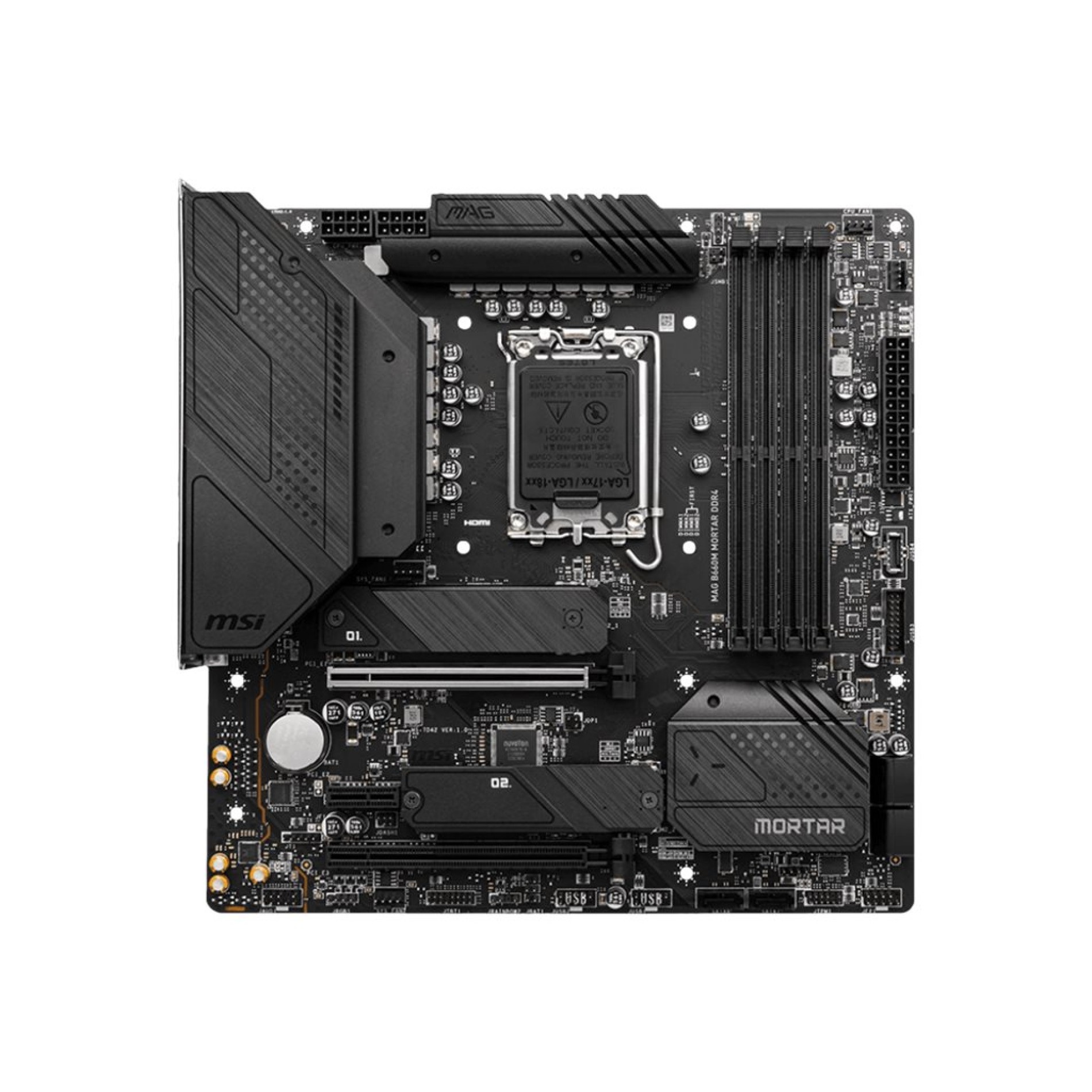 MSI MAG B660M MORTAR DDR4 - Motherboard - micro ATX - LGA1700-Sockel - B660 Chipsatz - USB-C Gen2, USB 3.2 Gen 1, USB 3.2 Gen 2, USB-C Gen 2x2 - 2.5 Gigabit LAN - Onboard-Grafik (CPU erforderlich) - (4719072909963)