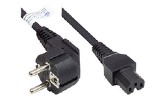 Good Connections P0150-S010 - 1 m - Netzstecker Typ E+F - C15-Koppler - H05V2V2-F - 250 V - Schwarz - (4014619168835)