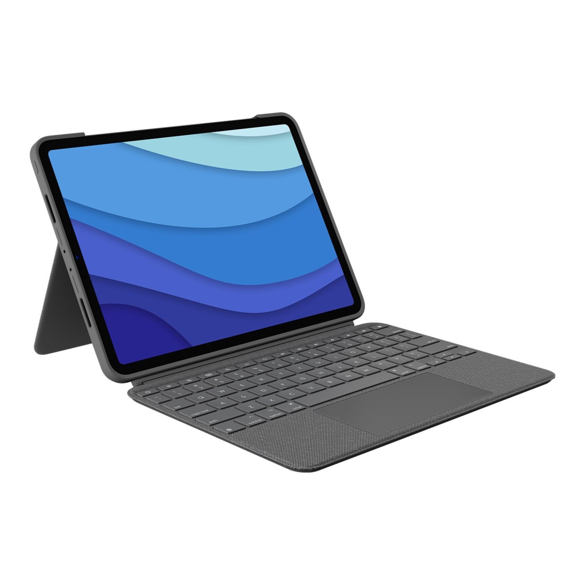 Logitech Combo Touch - Tastatur und Foliohülle - mit Trackpad - hintergrundbeleuchtet - Apple Smart connector - QWERTZ - Deutsch - Oxford Gray - für Apple 11-inch iPad Pro (1. Generation, 2. Generation, 3. Generation) - (5099206095229)
