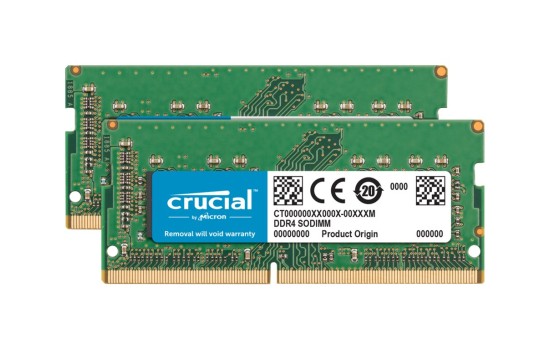 Crucial DDR4 - kit - 64 GB: 2 x 32 GB - SO DIMM 260-PIN - 2666 MHz / PC4-21300 - CL19 - 1.2 V - ungepuffert - non-ECC - für Apple iMac (Anfang 2019) - (0649528903402)