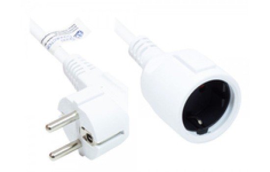 Good Connections P0102-W050 - 5 m - Netzstecker Typ E+F - Netzstecker Typ F - H05VV-F3G - 250 V - Weiß - (4014619168743)