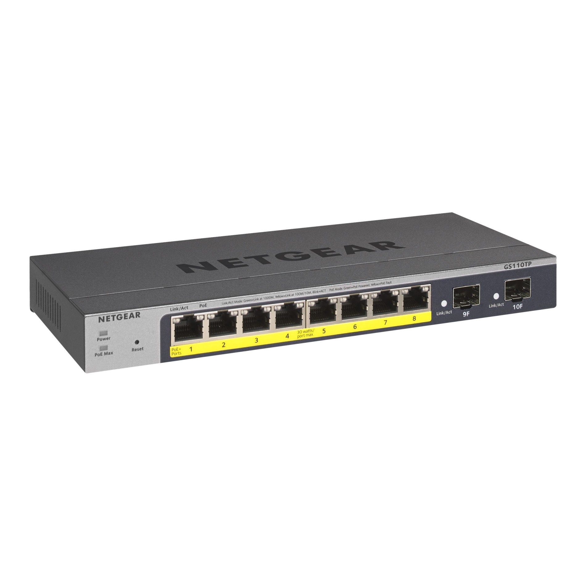 Netgear Smart GS110TPv3 - Switch - Smart - 8 x 10/100/1000 (PoE) - (0606449137644)