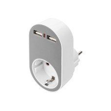 DIGITUS Universal Steckdosenadapter mit 2 x USB-A - (4016032458913)