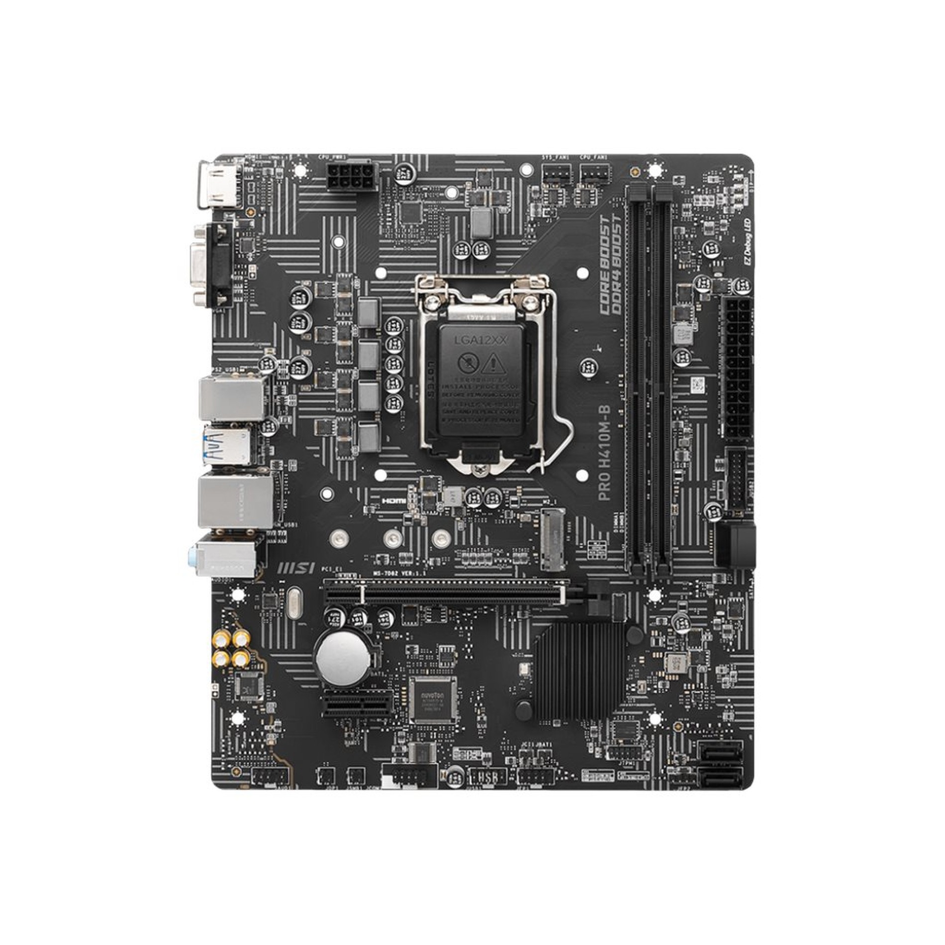 MSI PRO H410M-B - Motherboard - micro ATX - LGA1200-Sockel - H410 Chipsatz - USB 3.2 Gen 1 - Gigabit LAN - Onboard-Grafik (CPU erforderlich) - (4719072917395)