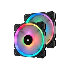 Corsair LL Series LL140 RGB Dual Light Loop - Gehäuselüfter - 140 mm - weiß, Blau, Gelb, Rot, grün, orange, violett - 14 cm (Packung mit 2) - (0843591032452)