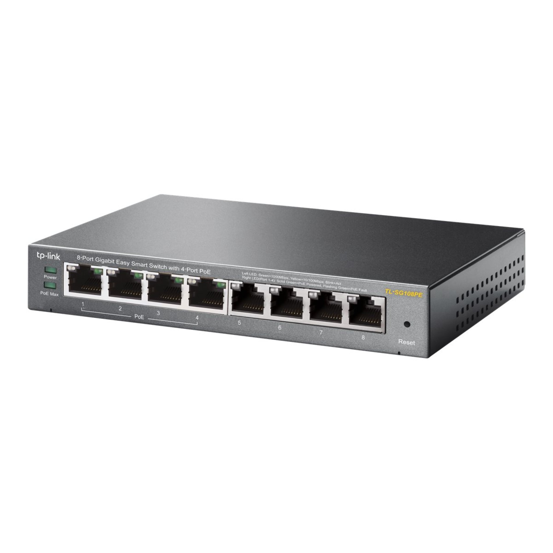 TP-LINK Easy Smart TL-SG108PE - Switch - Smart - 4 x 10/100/1000 (4 PoE) - (6935364094744)