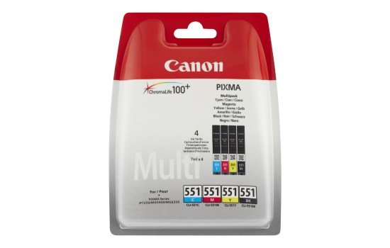 Canon CLI-551 C/M/Y/BK Multipack - 4er-Pack - Schwarz, Gelb, Cyan, Magenta - (8714574584416)