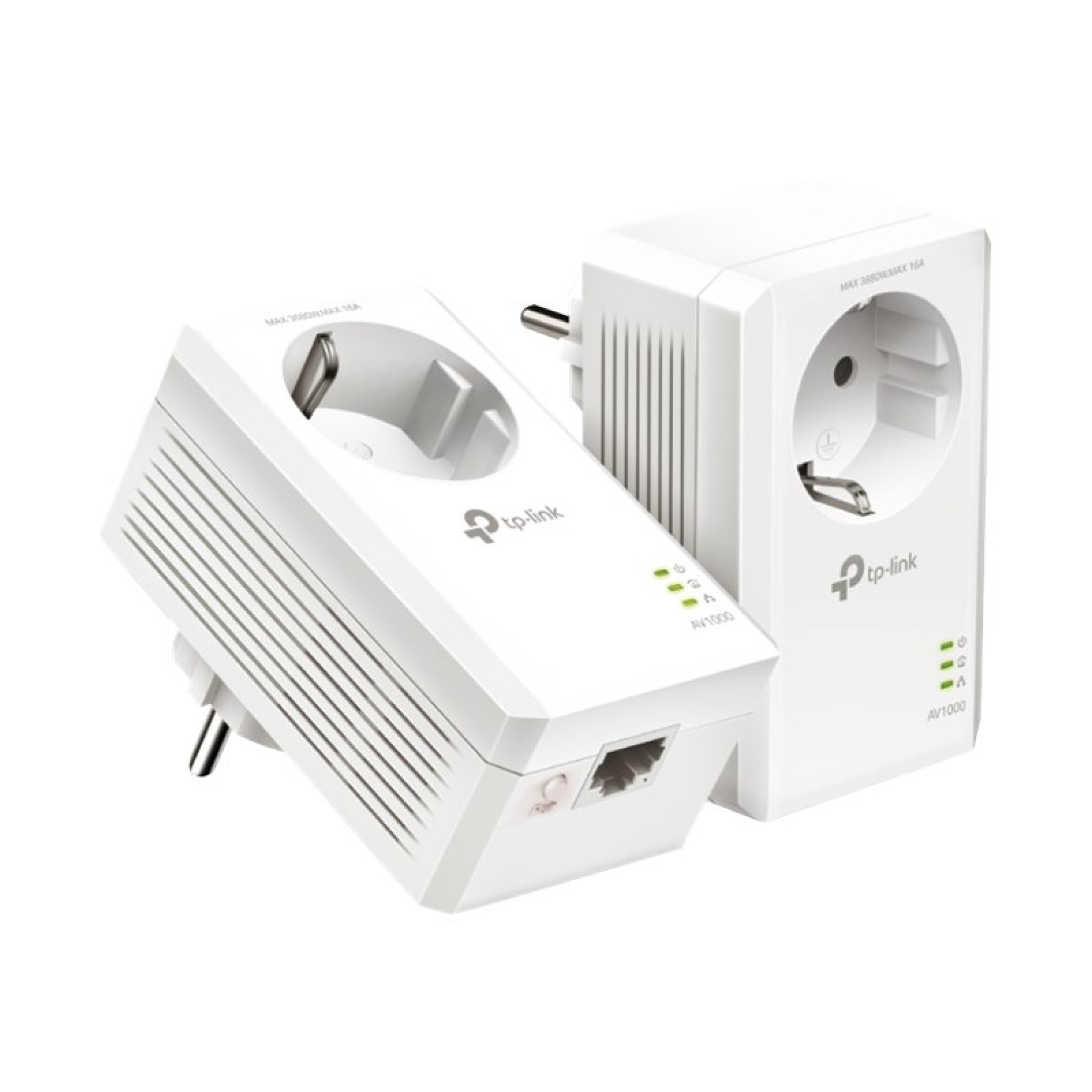 TP-LINK AV1000 - Gigabit Passthrough Starter Kit - Powerline Adapterkit - GigE, HomePlug AV (HPAV) - (6935364089078)