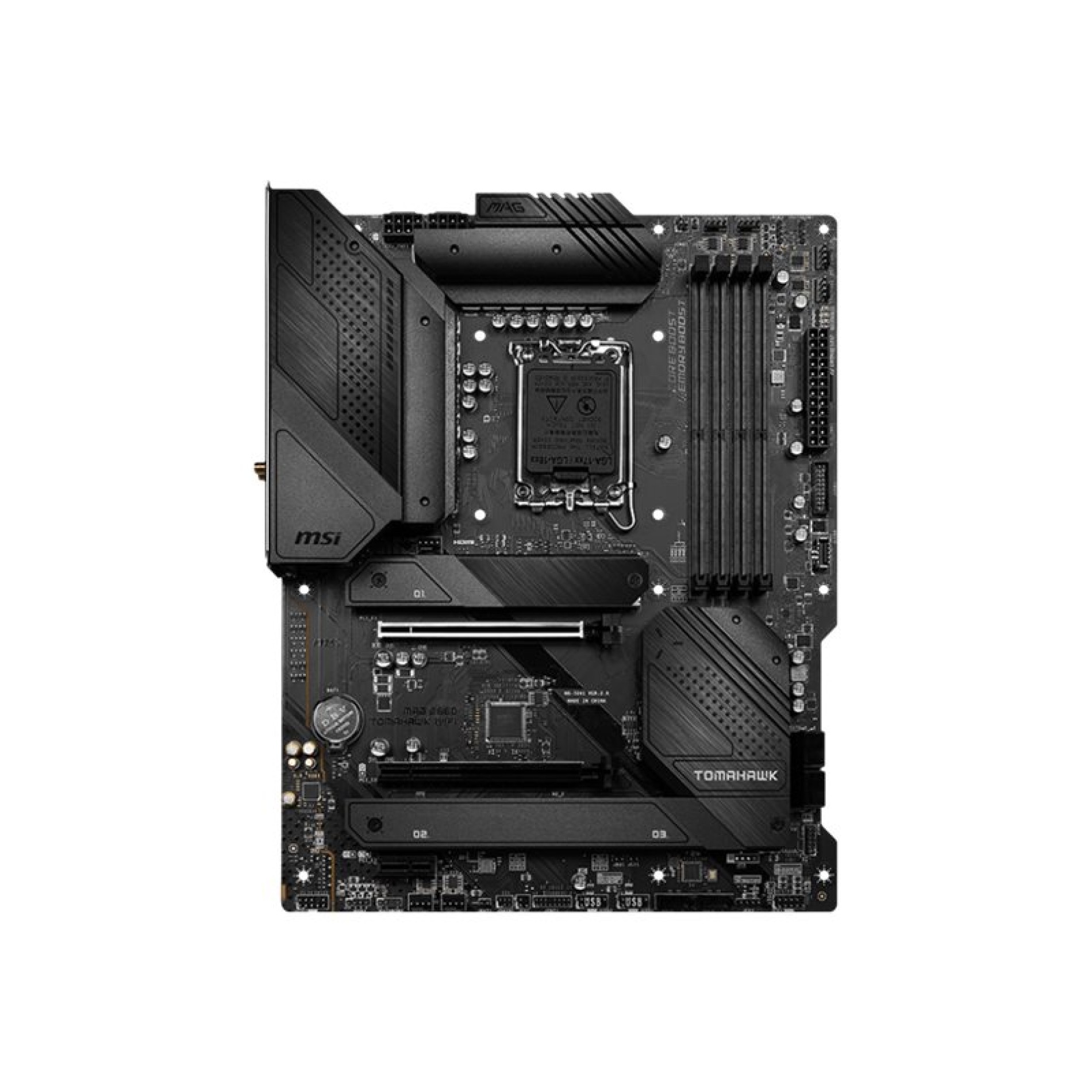 MSI MAG B660 TOMAHAWK WIFI - Motherboard - ATX - LGA1700-Sockel - B660 Chipsatz - USB-C Gen2, USB 3.2 Gen 1, USB 3.2 Gen 2, USB-C Gen 2x2 - 2.5 Gigabit LAN, Wi-Fi, Bluetooth - Onboard-Grafik (CPU erforderlich) - (4719072924942)