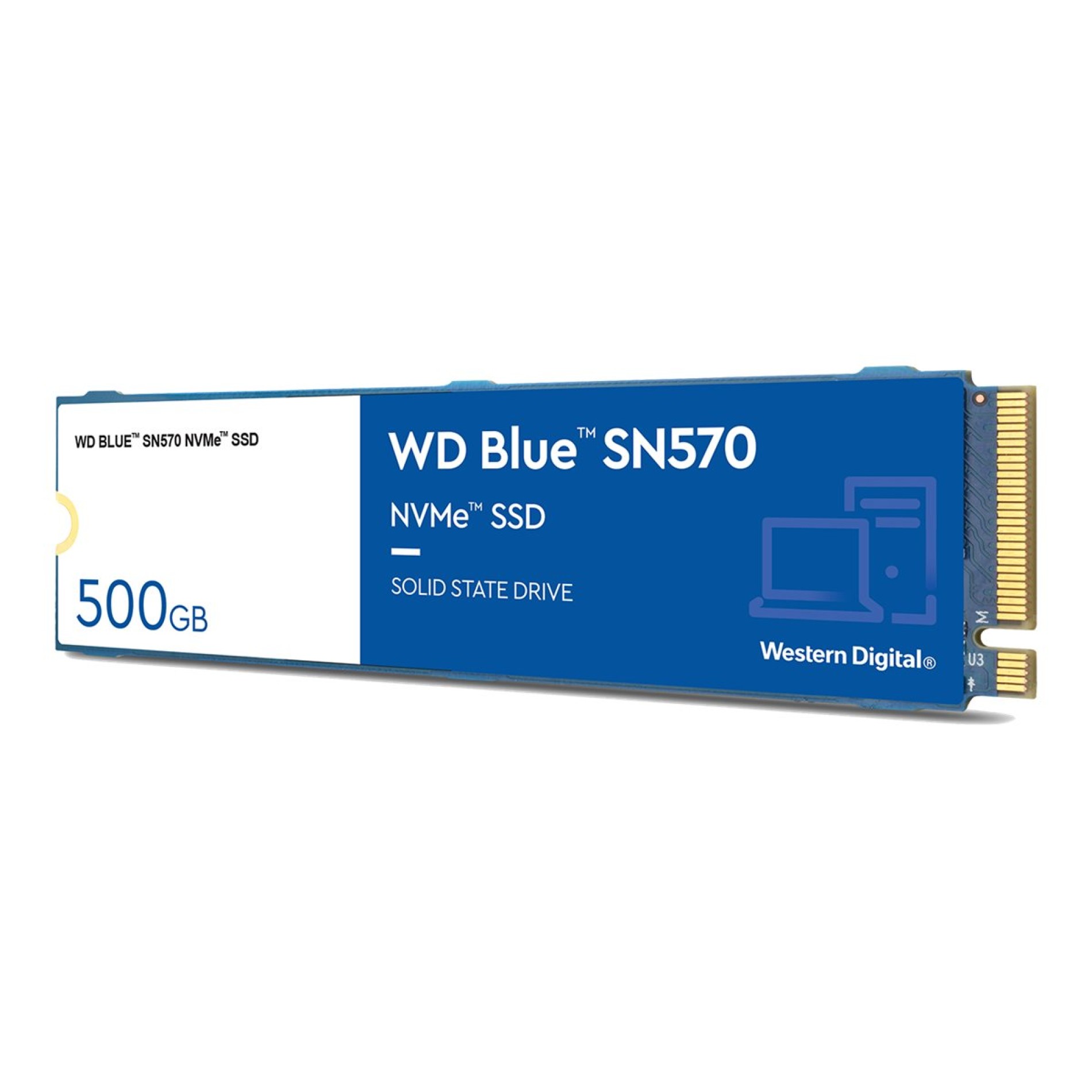 WD Blue SN570 NVMe SSD WDS500G3B0C - SSD - 500 GB - intern - M.2 2280 - PCIe 3.0 x4 (NVMe) - (0718037883878)
