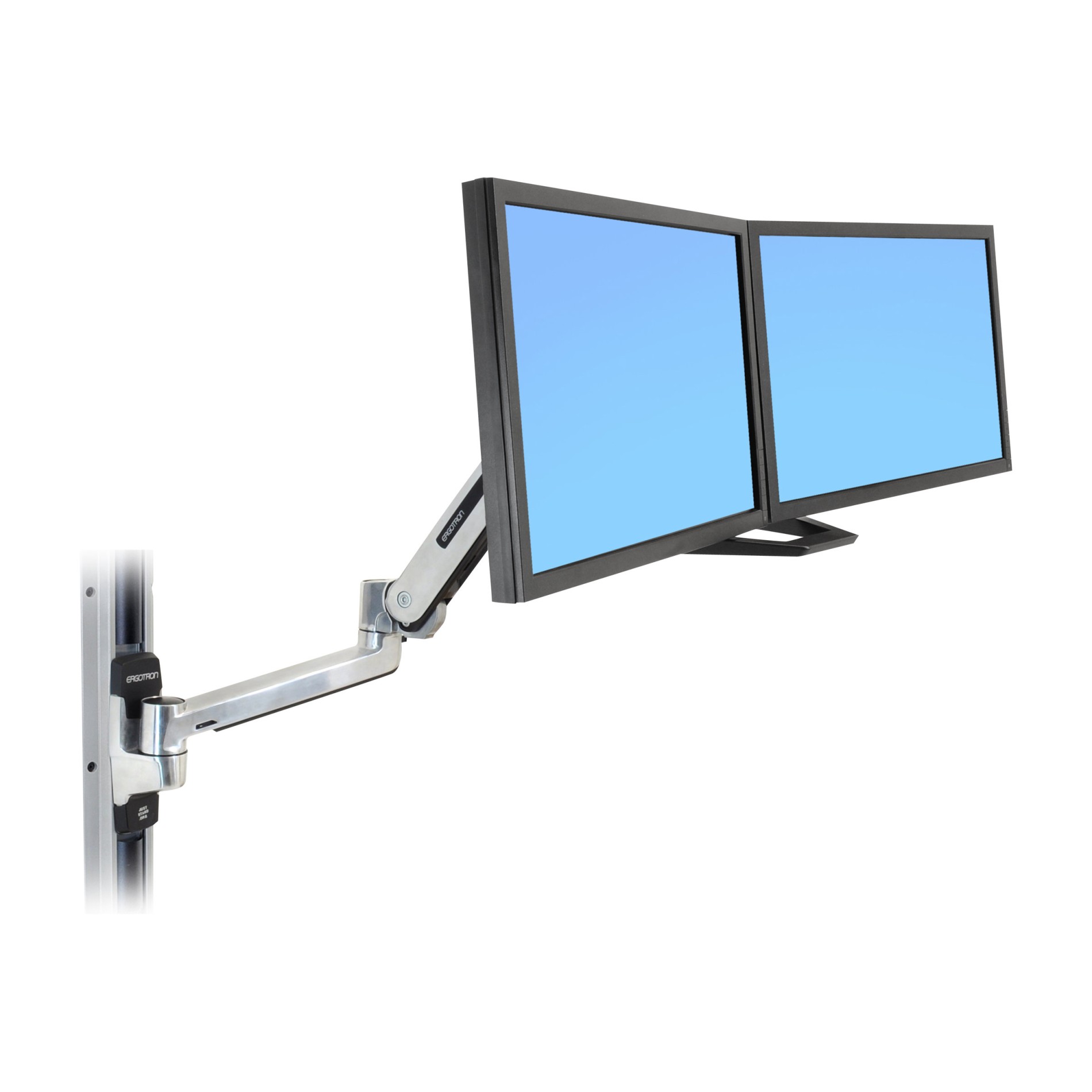 Ergotron Dual Monitor & Handle Kit - Befestigungskit (Griff, 2 Montagehalterungen, Bogenmontagearm, Befestigungsteile) - (0698833039566)