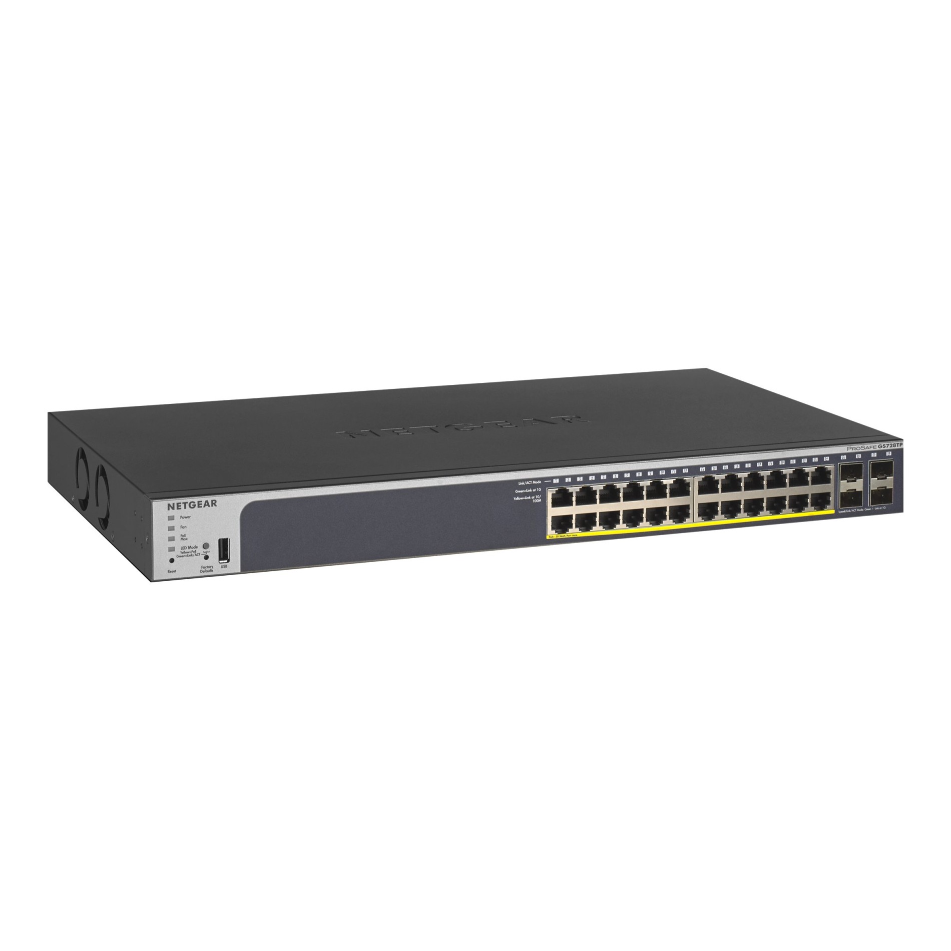 Netgear Smart GS728TP - V2 - Switch - L3 - Smart - 24 x 10/100/1000 (PoE+) - (0606449131628)