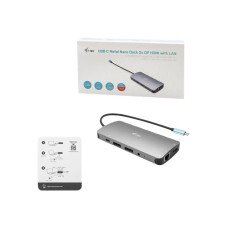 i-tec USB-C Metal Nano 3x Display Docking Station + Power Delivery 100 W - (8595611703348)