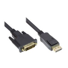Good Connections Anschlusskabel DisplayPort an DVI-D 24+1 - 24K vergoldete Kontakte - OFC - schwarz - 1m - (4014619246861)
