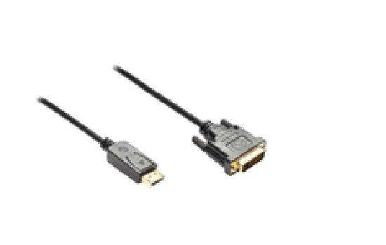 Good Connections Anschlusskabel DisplayPort an DVI-D 24+1 - 24K vergoldete Kontakte - OFC - schwarz - 3m - (4014619246878)