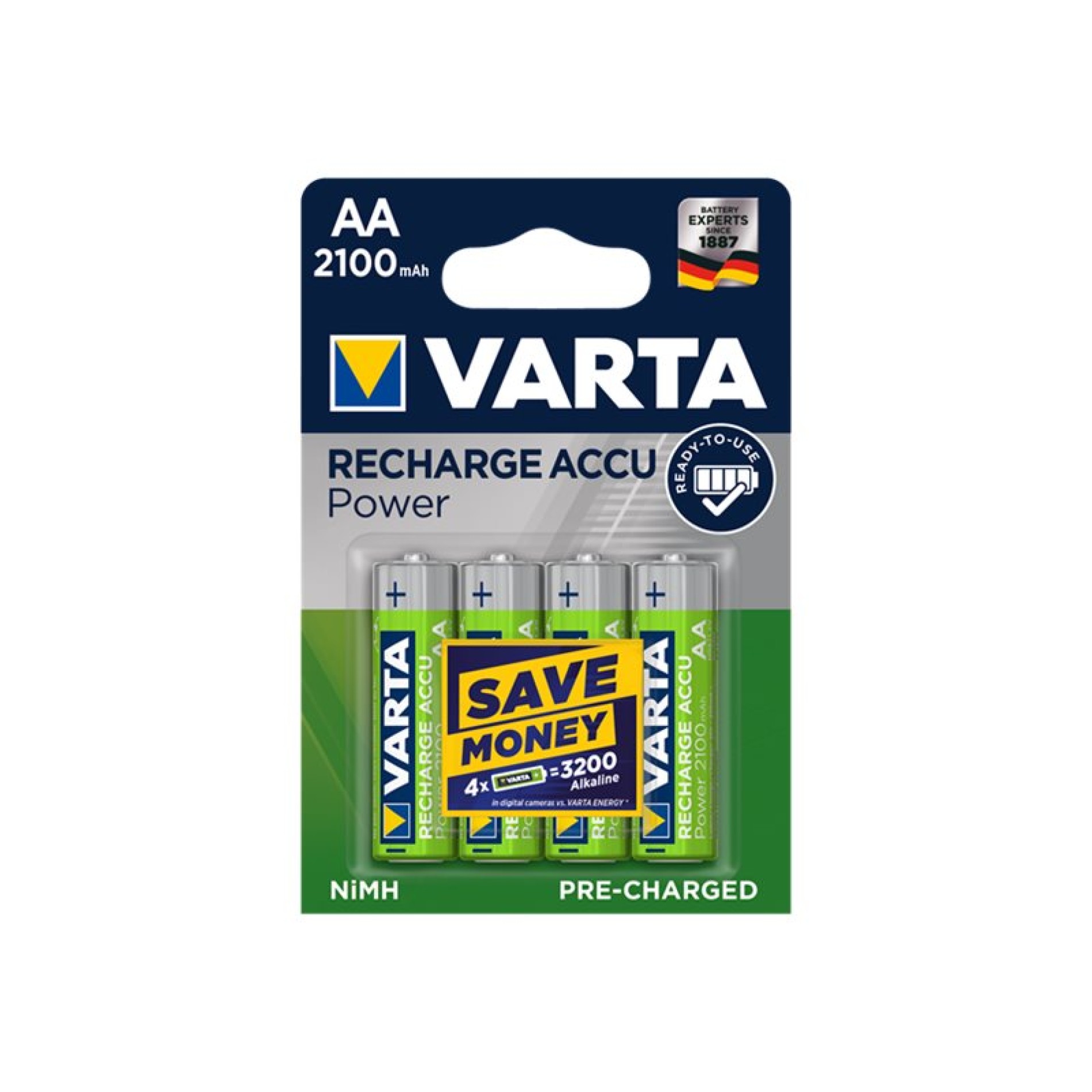 Varta Batterie 4 x AA / HR6 - NiMH - (wiederaufladbar) - (4008496550692)