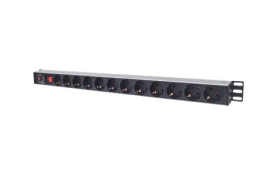 Intellinet 12-fach Steckdosenleiste, Schutzkontakt, vertikale Rackmontage, Überlastschalter, Netzschalter, 1,6 m Stromkabel - Steckdosenleiste (Rack - einbaufähig) - (0766623714044)