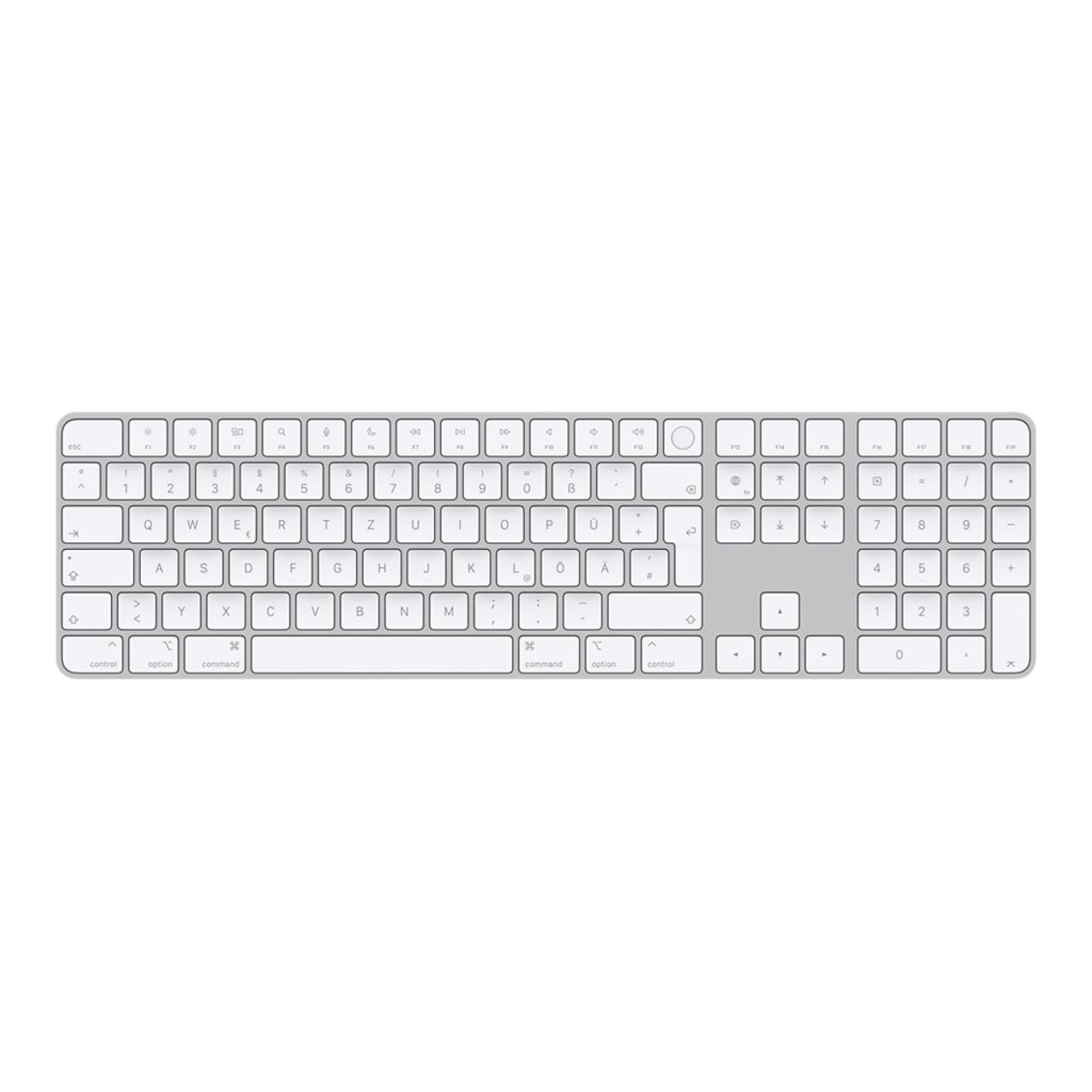 Apple Magic Keyboard with Touch ID and Numeric Keypad - Tastatur - Bluetooth, USB-C - QWERTZ - Deutsch - für iMac (Anfang 2021) - (0194252543870)