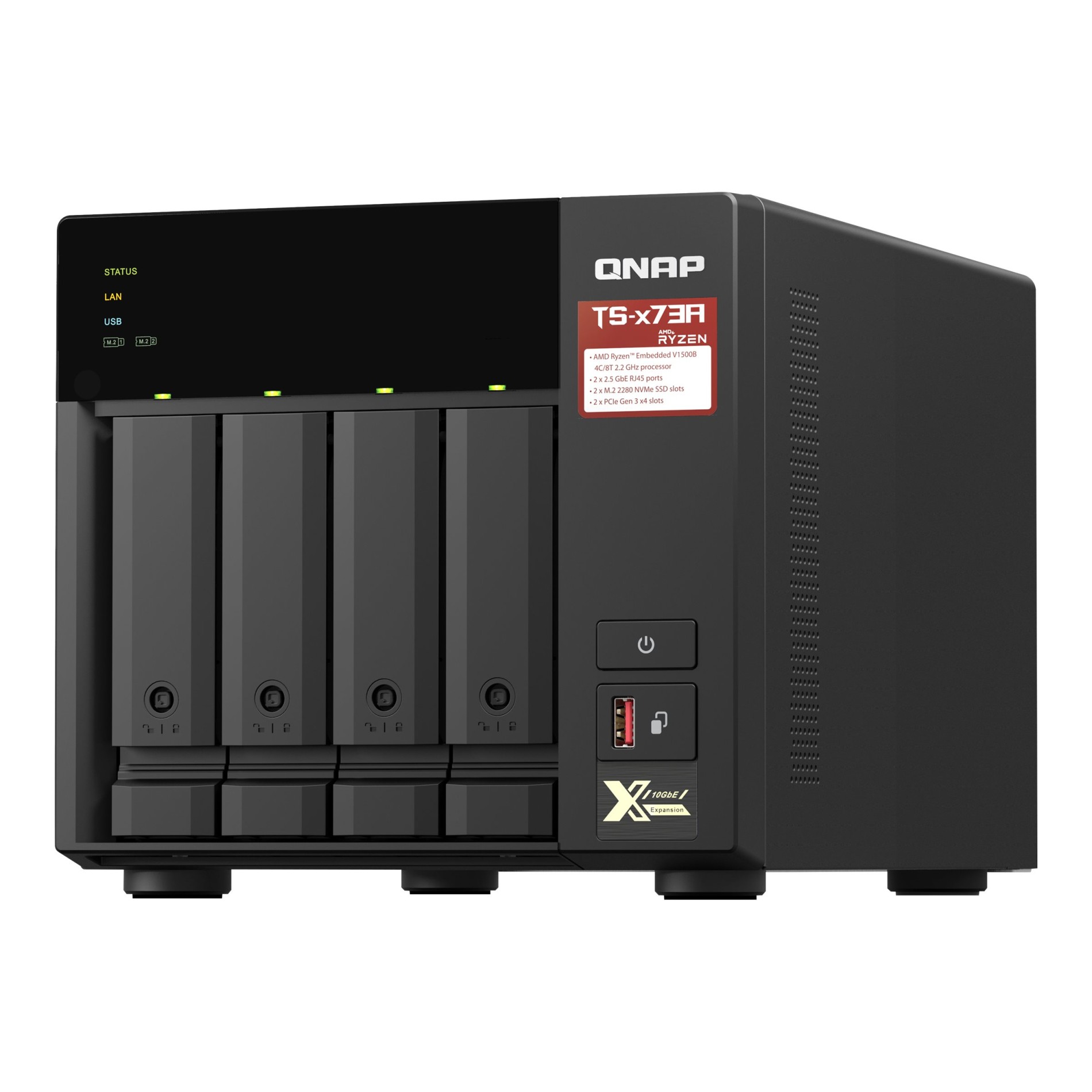 QNAP TS-473A - NAS-Server - 4 Schächte - SATA 6Gb/s - (4713213518847)
