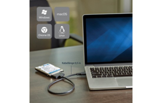 StarTech.com USB 3.0 auf 2,5` (6,4cm) SATA III Adapter Kabel mit UASP - USB 3.0 zu SATA SSD/HDD Konverter / Adapterkabel - Speicher-Controller - 2.5` (6.4 cm) - (0065030854696)