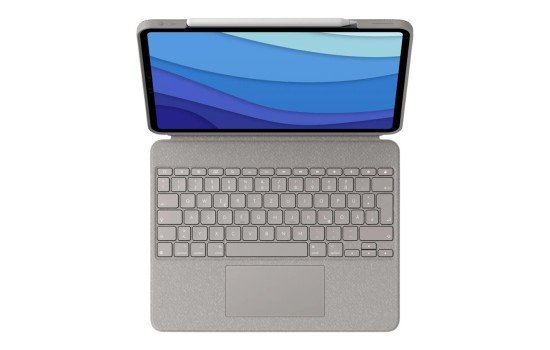 Logitech Combo Touch - Tastatur und Foliohülle - mit Trackpad - hintergrundbeleuchtet - Apple Smart connector - QWERTZ - Deutsch - Sand - für Apple 12.9-inch iPad Pro (5. Generation) - (5099206095762)