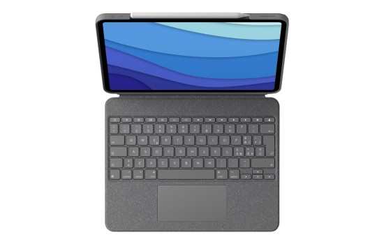 Logitech Combo Touch - Tastatur und Foliohülle - mit Trackpad - hintergrundbeleuchtet - Apple Smart connector - QWERTZ - Deutsch - Sand - für Apple 11-inch iPad Pro (1. Generation, 2. Generation, 3. Generation) - (5099206095427)