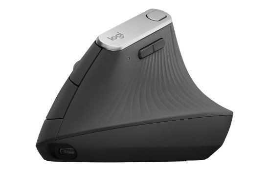 Logitech MX Vertical - Vertikale Maus - ergonomisch - optisch - 6 Tasten - kabellos, kabelgebunden - Bluetooth, 2.4 GHz - kabelloser Empfänger (USB) - (5099206081901)