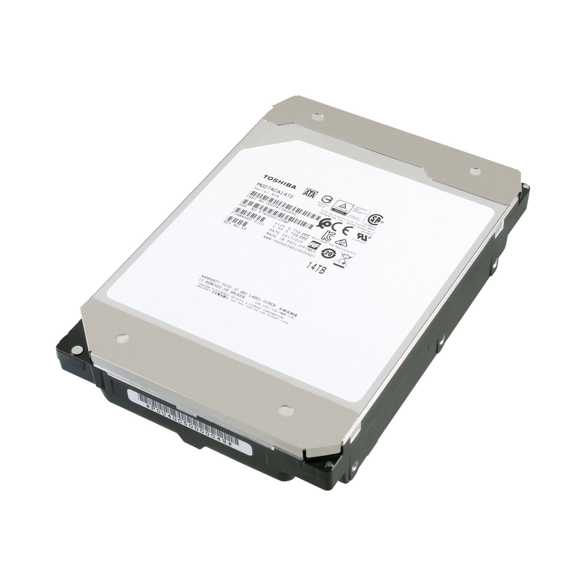 Toshiba Enterprise Capacity MG07ACAxxx Series MG07ACA14TE - Festplatte - 14 TB - intern - 3.5` (8.9 cm) - (4260557510544)