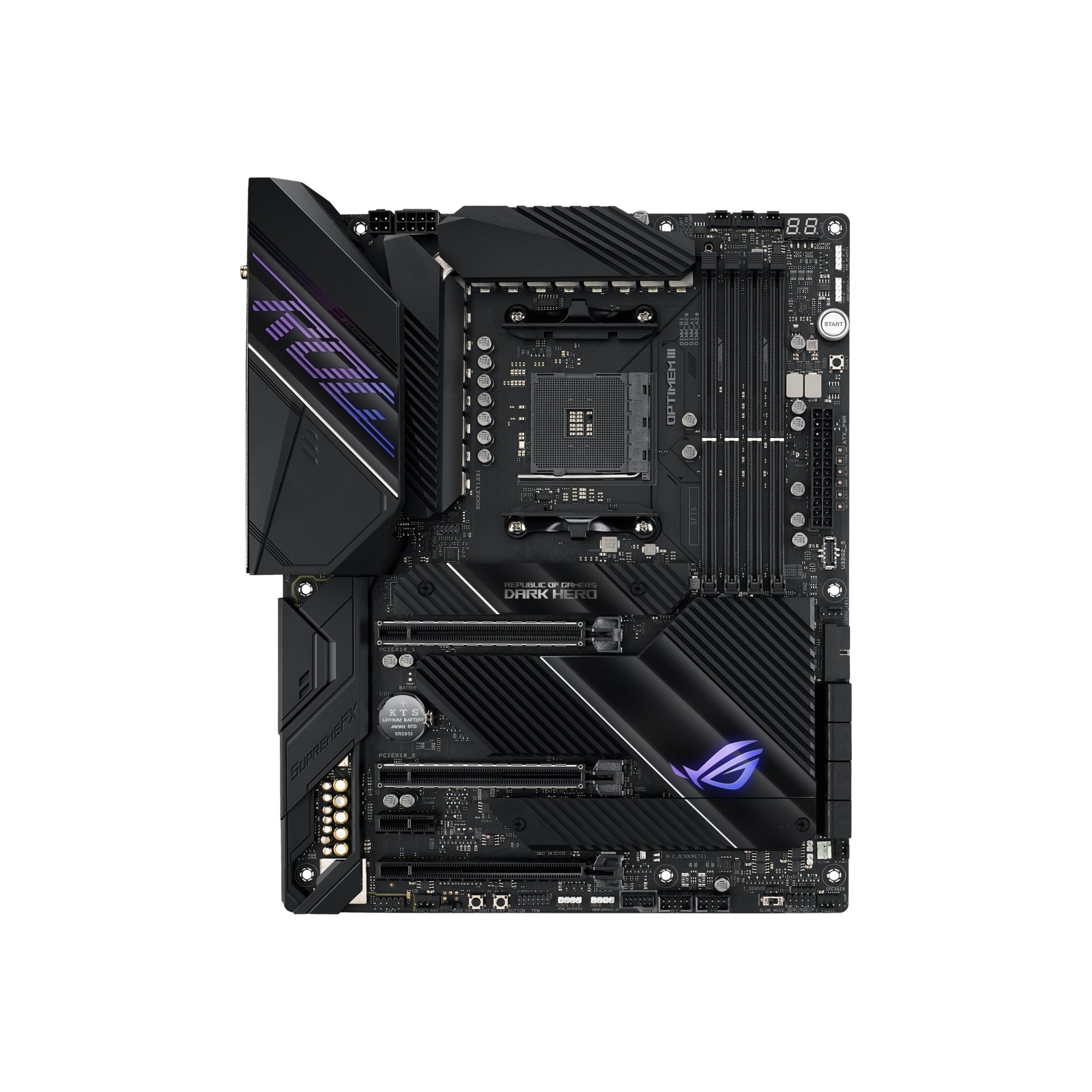 ASUS ROG Crosshair VIII Dark Hero - Motherboard - ATX - Socket AM4 - AMD X570 Chipsatz - USB-C Gen2, USB 3.2 Gen 1, USB 3.2 Gen 2 - Gigabit LAN, 2.5 Gigabit LAN, Wi-Fi 6, Bluetooth - HD Audio (8-Kanal) - (4718017961615)